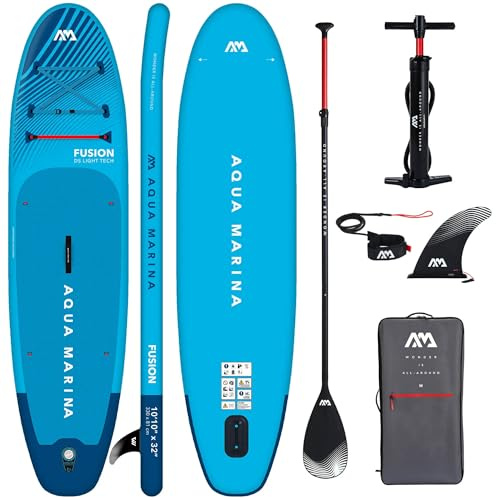CampSup Aqua Marina Fusion 10'10 – uppblåsbar SUP-bräda allround för nybörjare – Stand Up Paddle Board komplett set – begränsad utgåva blå