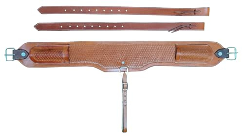 Western Tooled - Sella posteriore imbottita per cavallo, in pelle, 96,5 x 12,7 cm, ST-012