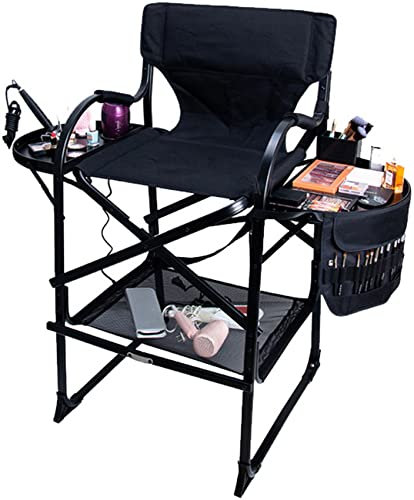 Tragbarer Regiestuhl aus Aluminium mit Kopfstütze und Fußstütze für Outdoor-Aktivitäten/Camping/Rasen/Filmaufnahmen, zusammenklappbarer Maskenbildner