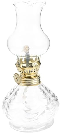 BESTYASH Kerzenlampe Aus Glas Im Vintage-Stil Innenbereich Petroleumlampe Für Notbeleuchtung Öllampe Für Wohnzimmer Küche Tischdekoration Klassische Petroleumlaterne Für Zuhause