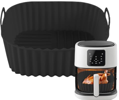 Yanayi Cesta de Silicona para Freidora de Aire - Molde Cuadrado para Hornear en Freidora Aire - Bandeja Cocina Antiadherente Hornear Pizza Pasteles Hogar