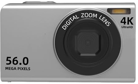 4K Caméscope Full HD (Anglais) pour Youtube,Enregistrement Vidéo HD 1080p,Écran 2.4 Pouces, Zoom Numérique 16x, Écran LCD, avec Carte SD,Standard-4K-card Reader+32GB Card+Adapter-Silver