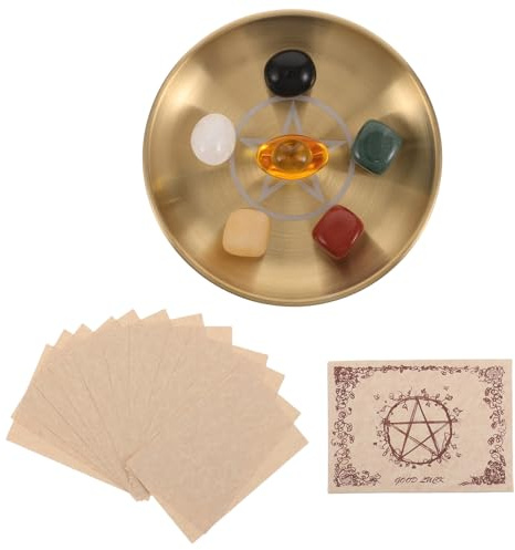 RORPOIR Plateau Autel Rituel Métal pour Pierres Autel Bol Plat Décoratif Plateau de Divination pour Bougies et Objets de Collection