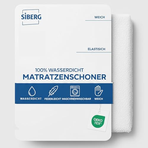 Siberg Wasserdichter Matratzenschoner 140 x 200 cm - Atmungsaktive Inkontinenzunterlage & waschbare Matratzenauflage aus Baumwolle - Matratzenschutz, Mattress Topper