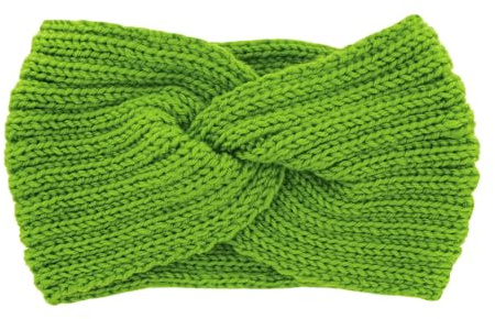 axy Damen Strick Stirnband mit Twist Knoten, Winter Haarband, Headband gestrickt Haarband (Apfelgrün)