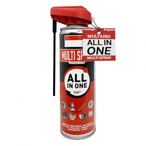 Sicignano | Spray Universale Multiuso 300ml, Lubrificante Sbloccante 8 in 1 Professionale, Olio Penetrante Antiruggine per Cerniere, Viti, Serrature e Attrezzi (1 Bomboletta)