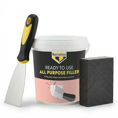 Wall Filler 600g – All Purpose Wall Repair Kit with Filling Tool and Sanding Block, Crack and Hole Filler for Plaster, Wood, Brick and Masonry, Easy Smooth Finish DIY Decorating
