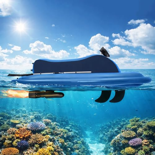 XEEAOFE 2-Personen Schlauchmotorboot, 500W/700W Bürstenloses Elektro-Jetboot mit Paddel und Thruster, Faltbares Unterwasser-Scooter-Design, 10/16Ah für Tauchgänge im Meer und Schwimmen 700W10A