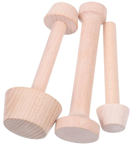Warmhm Molde para Tartas de Huevo de Madera con Base Desmontable, Set de 3 Piezas para Hornear Mini Tartas y Postres Caseros