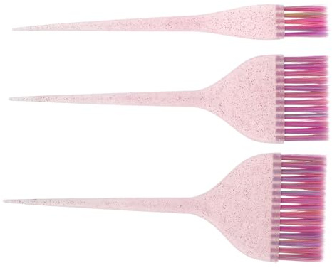 UPKOCH Pinceles para Teñir el Cabello Cepillo Aplicador Juego de 3 con Mango Largo y Purpurina Herramientas para Teñido y Mechas Precisas para Salón y Hogar
