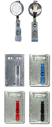 1x Ausweisset Ausweis-Set - Ausweisjojo Jojo Zipper mit Gürtelclip + Kartenhülle vertikal hochkant mit Ausschieber GROSSE FARBAUSWAHL