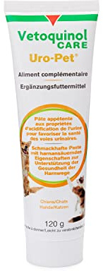 Vetoquinol URO-Pet Paste | 120 g | Ergänzungsfuttermittel für Hunde und Katzen | Zur Unterstützung der Gesundheit der Harnwege | Harnsäuernde Eigenschaften | Guter Geschmack