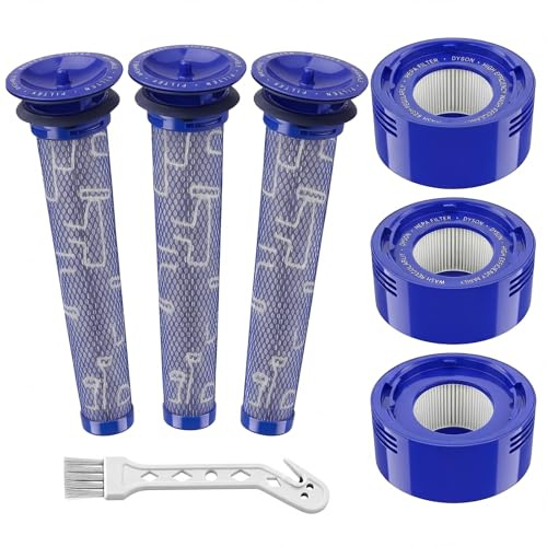 6 Pack Vacuum Filter Replacement Kit for Dyson V7, V8 Animal and V8 Absolute Cordless Vacuum, 3 Post Filter, 3 Pre Filter, Replaces Part # 965661-01 & 967478-01