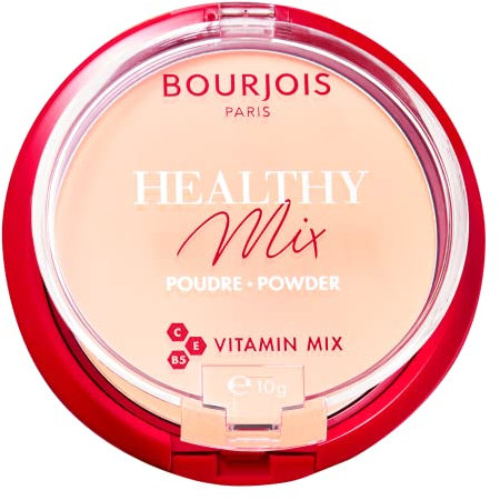Bourjois Compact Powder Healthy Mix Zero Signs of Fatigue, Mattifying and Uniforming Formula with Vitamins A, E and B5, 001 porcelain, 11g