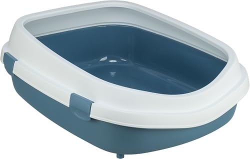 Bac a litiere TRIXIE Primo XXL - Rebord - 56 × 25 × 71 cm - Bleu et blanc