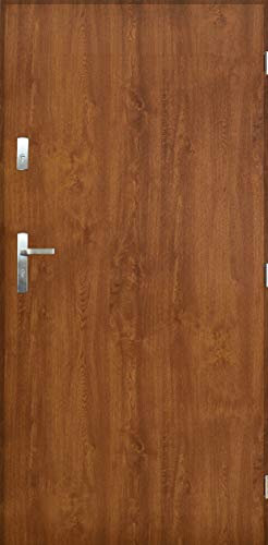 Tür Warme 1,3 TANGO Nano Advance Haustür Stahltür Eingangstür Goldene Eiche (Goldene Eiche, [80] 890 x 2065 mit einem Türrahmen Rechts)