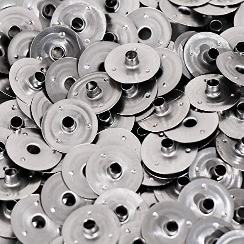 NKlaus 200 DOCHTFUß Ø 3,0mm Teelichtdocht Metallfüß Kerze Kerzendocht Standplättchen Kerzenwachs für Glasfaserdocht Baumwolldocht bis 3,0mm H: 6,4mm 4171
