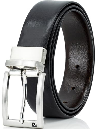 Pierre Cardin Leder-Gürtel Herren 35 mm Rindledergürtel schwarz braun, Farbe/Color:schwarz, Size US/EU:Bundweite 105 cm Gesamtlänge 120 cm W 41.5 XL
