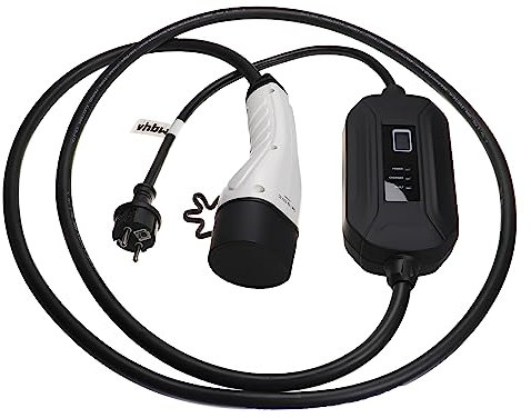vhbw Ladekabel Typ 2 zu Typ F CEE 7/7 kompatibel mit FIAT Tipo, Topolino, Panda Elektroauto, 1-phasig, 16 A, 3,5 kW, 3 m