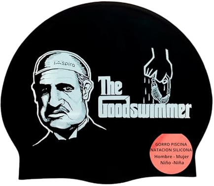 IMSPIRA Gorro Natacion Hombre Divertido Silicona Cine Mafia Gorro Piscina Adulto Gracioso Original Estilo Padrino Entrenamiento intensivo Deporte acuatico Club Masters Regalo Friki