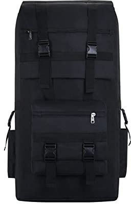 SHTGOI 120L Große Kapazität Taktische Rucksack Outdoor Wasserdichte Klettertasche Armee Fan Wanderrucksack Reiserucksack Trekkingrucksack für Reisen Radfahren Klettern Schwarz