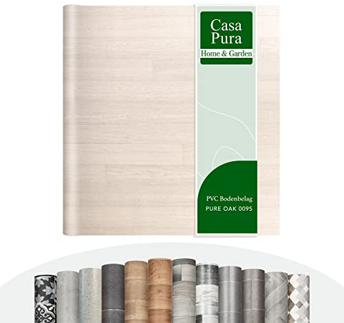 casa pura CV Bodenbelag Atlantic Pure Oak 009S - extra abriebfester PVC Bodenbelag (geschäumt) - edle Holzoptik - Oberfläche strukturiert - Meterware (200x100 cm)