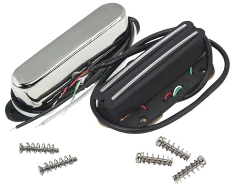 FLEOR Alnico 5 TL Pickup Hot Rail Humbucker Bridge Pickup 12.5~13k & Single Coil Neck Pickup Chrome 7~8K Fit TL Guitar Part