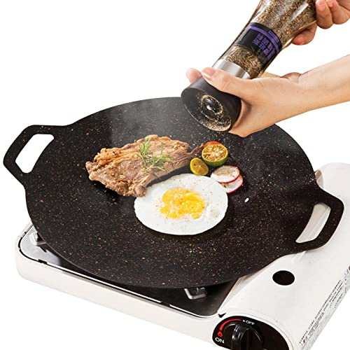 pologmase Poêle À Griller Coréenne pour Barbecue - Poêle À Griller pour Barbecue Coréen - Poêle À Griller Antiadhésive - Plaques Chauffante Antiadhésive sans Fumée pour Barbecue