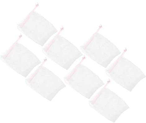 MAGICLULU 8stücke Gesichtsreinigungsnetz Aus Hochwertigem Material Peeling-seifennetzbeutel Reinigungsseifenbeutel Mit Kordelzug Für Reichen Schaum Und Hautreinigung