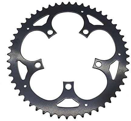 QiaoJun Kettenblatt,Fahrrad Kettenblatt Kettenring 104 BCD Runde 34T 38T 42T 44T 52T Zahn Einzelzahnplatte Berg Bicyling Cycling104BCD Bike Zubehör (Color : TSDZ2, Size : 52T_Black)