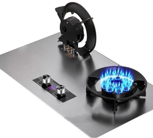 Cuisinière À Gaz Intégrée En Acier Inoxydable De 75 Cm, 2 Brûleurs, 8,5 KW, Minuterie Indépendante Double Face, Dispositif De Protection Contre Les Extinctions Accidentelles(Silver,NG)