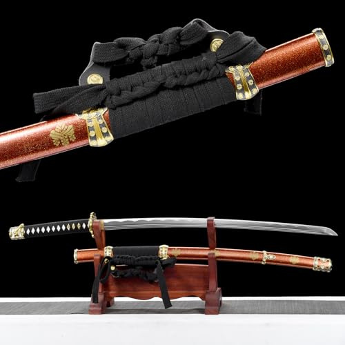 LQSLFsword 104cm Katana，Tachi，Samuraischwert，Sharp，Katana Schwert scharf， Handgeschmiedeter hoher Manganstahl