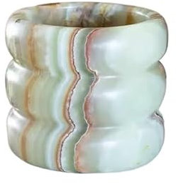 NEBE Ice Bucket Ice Bucket for Freezer Natural Marble Red Wine Ice Bucket, Villa Model Room Decoration Ornaments, Jade Ice Bucket Desktop Ornaments Ice Buckets Party Cooler Drink Cooler(B)