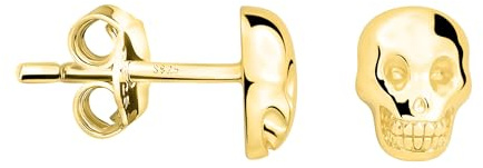 SOFIA MILANI - Boucles d'Oreilles pour Femme en Argent 925 - Clou d'Oreille en Forme de Tête de Mort