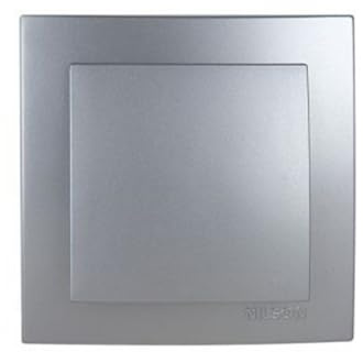 Conmutador cruzamiento empotrar serie 8000, color plateado, ideal para instalaciones eléctricas y conexiones en interiores.