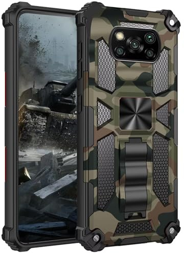 xinyunew Funda para Xiaomi Poco X3 NFG/Poco X3,Cubierta Carcasa[antigolpes Fundas] Protección de Cuerpo Completo 360 Grados Militar para Xiaomi Poco X3 Pro Protectora Caso Cover -Ejercito Verde