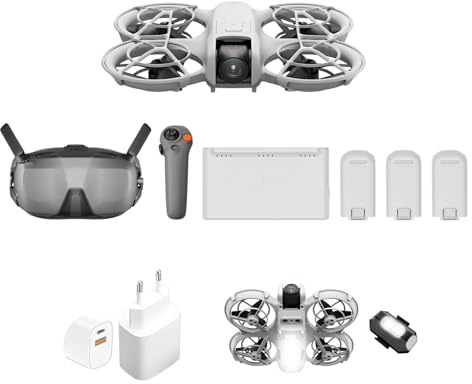 DJI Neo Motion Fly More Combo, Mini drohne mit 4K UHD-Kamera selbstfliegende Drohne, die dir folgt, Handflächenstart, Motivverfolgung, QuickShots (Bundle 1)