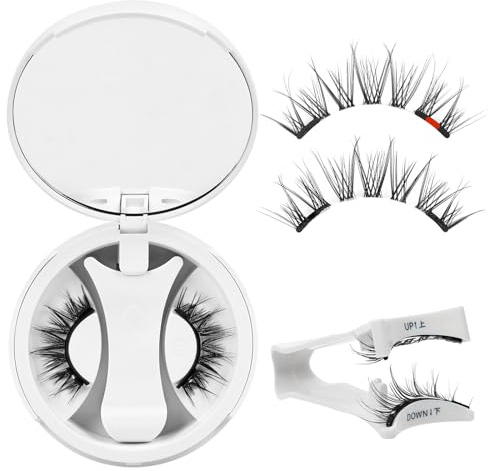 QUEWEL magnetische-Wimpern natürlicher Look, tragbare Magnet-Wimpern mit Applikator, verbesserte Wimpern-Magnetisch angenehmer und passender zu tragen, einfach anzubringen und zu entfernen (NZ-E)