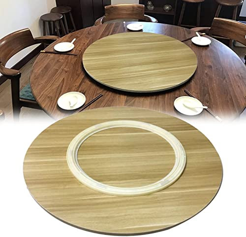 Lazy Susan Grand plateau tournant en bois de 50 à 100 cm pour table de dîner, plateau de service rotatif à 360° stable pour hôtel, cuisine, service de table, plateau rond pivotant (noyer)