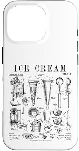 Ice Cream Lover Summer Vintage Patent Sweet Cone Scoop Food Case for iPhone 16 Pro