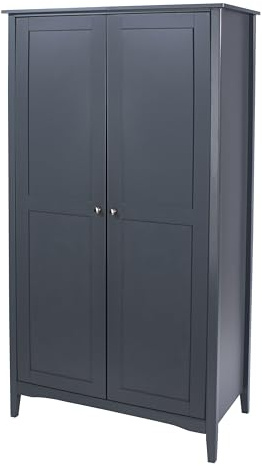 2 Door Wardrobe with Shelf and Hanging Rail Modern Shaker Style MDF Storage Flat Packed