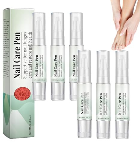 Nagelpflegestift, Nagelwachstumsserum und Nagelhautöl mit natürlichen Inhaltsstoffen, Pflegeöl für beschädigte, brüchige Nägel und Zehennägel, weißer Nagelstift Stärkungs und Härtebehandlung (6 PCS)