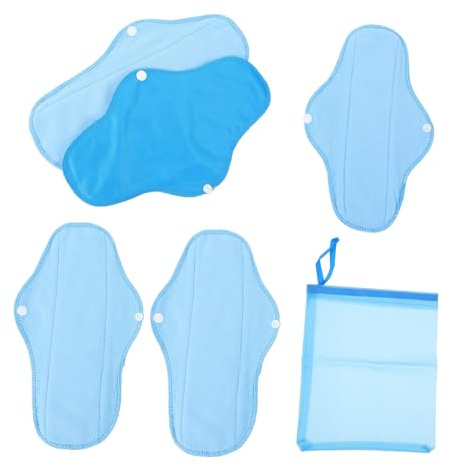 OATIPHO Waschbares Damenbinden 6 Stück Polarfleece mit Pul Saugfähige Menstruationspads mit Druckknöpfen für Reisen Sport und Alltag