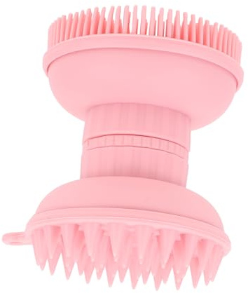ibasenice Cepillo de Champú de Silicona para Masaje de Cabelludo Diseño Ergonómico para Limpieza Rápida y Suave Herramienta de Baño Segura para Uso Profesional y Personal Color Rosa