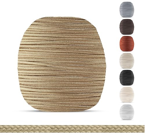 EFIXS Persianas de cuerda de 2,2 mm – Beige – 10 – 25 metros – Aquí 10 metros – Cuerda de alta calidad – Cuerda de repuesto para persianas de madera, bambú y aluminio – Cordón de alta calidad