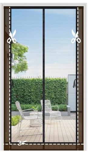 Sekey Fliegengitter Balkontür Zuschneidbar mit Seitlichen Schnallen, Starken Magneten, 4 cm Breites Klettband, Insektenschutz Moskitonetz Reißfest, Ohne Bohren für Balkon Terrassen Küche, 80 x 210 cm