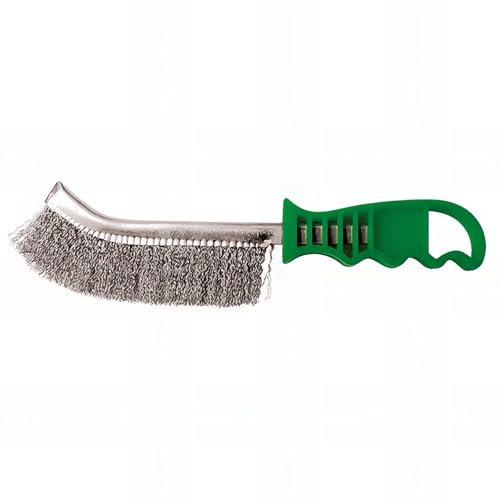 BROSSE INOX FORME CONVEXE 265X25 FIL INOX MANCHE VERT BOITE REFLEX 740.236