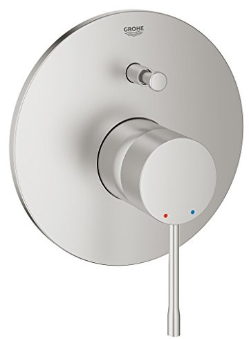 GROHE Essence, Badewannenarmatur für 2 Verbraucher (Wasserhahn für die Badewanne, automatische Umstellung: Wanne/Brause, Einhebel-Mischbatterie mit langlebiger Oberfläche), anthrazit, 19285DC1