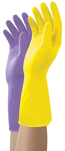 Mr. Clean Reusable Latex Gloves, 2 Pairs, Multi-color, L, Ambidextrous