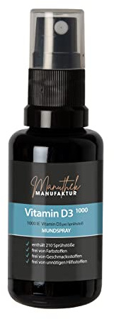 Vitamin D3 - Mundspray 1000IE hochbioaktiv - 210 Sprühstößen - Entwickelt in deutscher Apotheke - alkoholfrei geeignet für Schwangere & Kinder